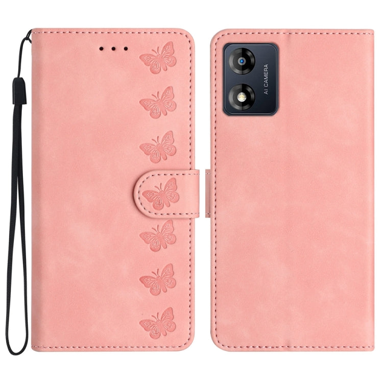 Custodia per telefono in pelle goffrata con sette farfalle, For Motorola Moto G14 4G, For Motorola Edge 40, For Motorola Moto G13, For Motorola Moto E13