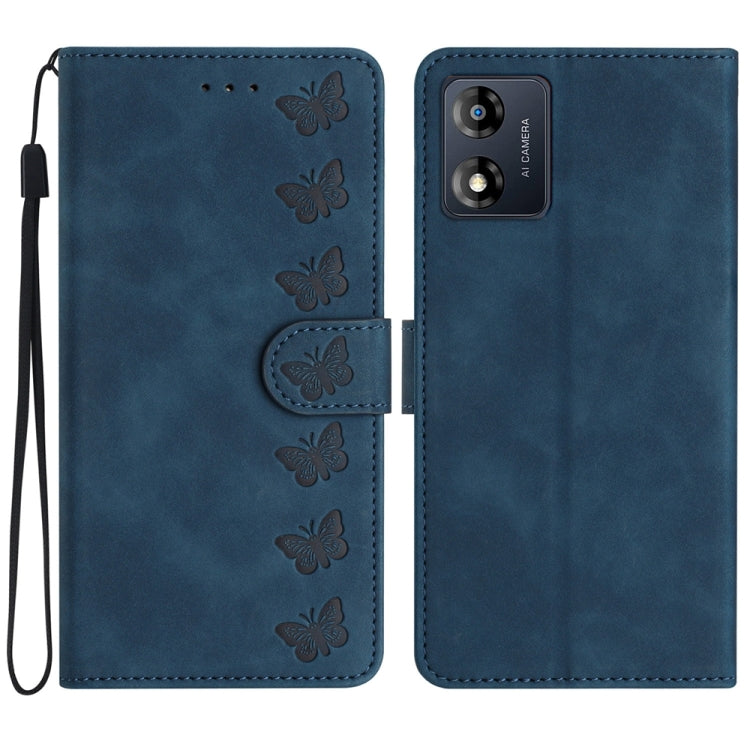 Custodia per telefono in pelle goffrata con sette farfalle, For Motorola Moto G14 4G, For Motorola Edge 40, For Motorola Moto G13, For Motorola Moto E13