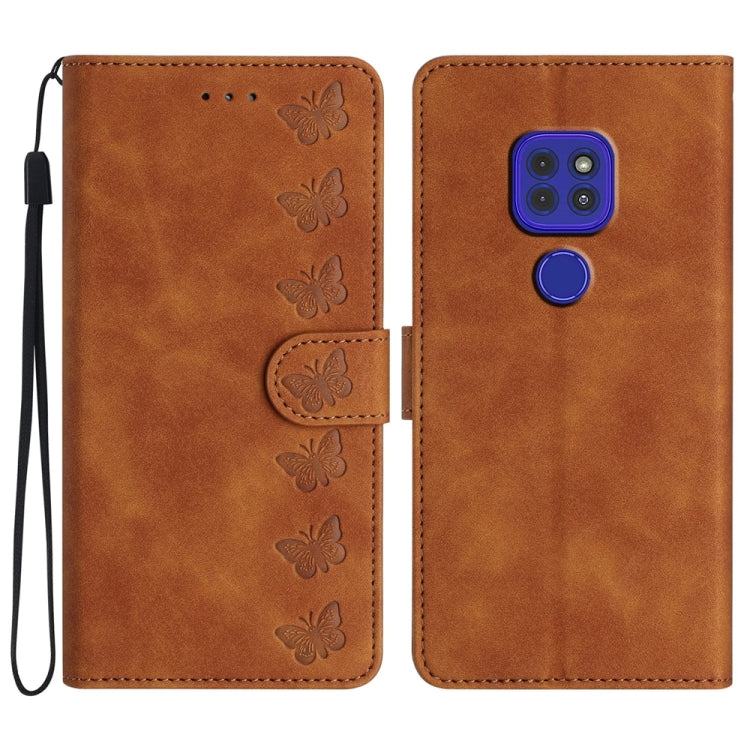 Custodia per telefono in pelle goffrata con sette farfalle, For Motorola Moto G9, For Motorola Moto E 2020, For Motorola Edge+ 2020, For Motorola Moto G8 Play