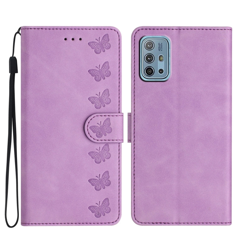 Custodia per telefono in pelle goffrata con sette farfalle, For Motorola Moto G31, For Motorola Moto G60, For Motorola Moto G10, For Motorola Moto G50