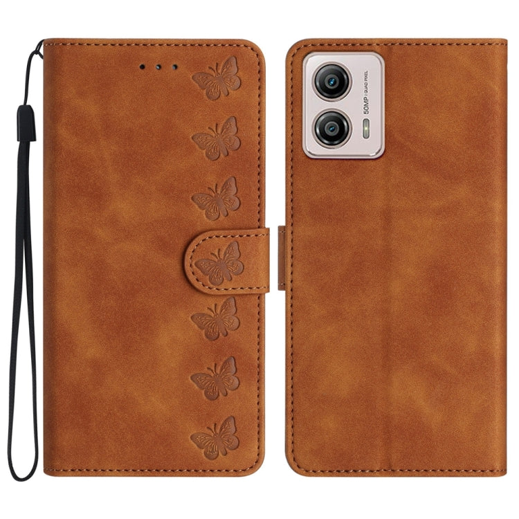 Custodia per telefono in pelle goffrata con sette farfalle, For Motorola Moto G14 4G, For Motorola Edge 40, For Motorola Moto G13, For Motorola Moto E13