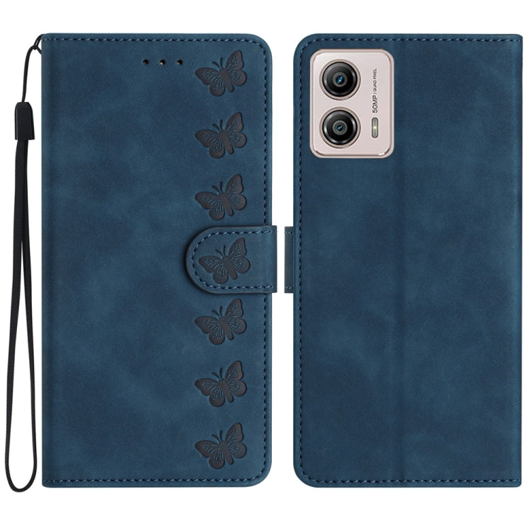 Custodia per telefono in pelle goffrata con sette farfalle, For Motorola Moto G14 4G, For Motorola Edge 40, For Motorola Moto G13, For Motorola Moto E13