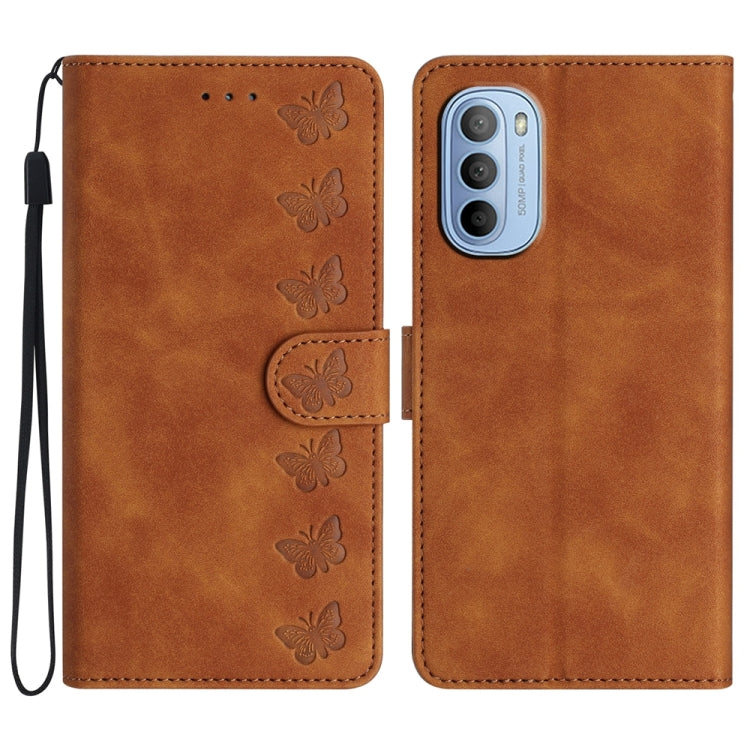 Custodia per telefono in pelle goffrata con sette farfalle, For Motorola Moto G31, For Motorola Moto G60, For Motorola Moto G10, For Motorola Moto G50