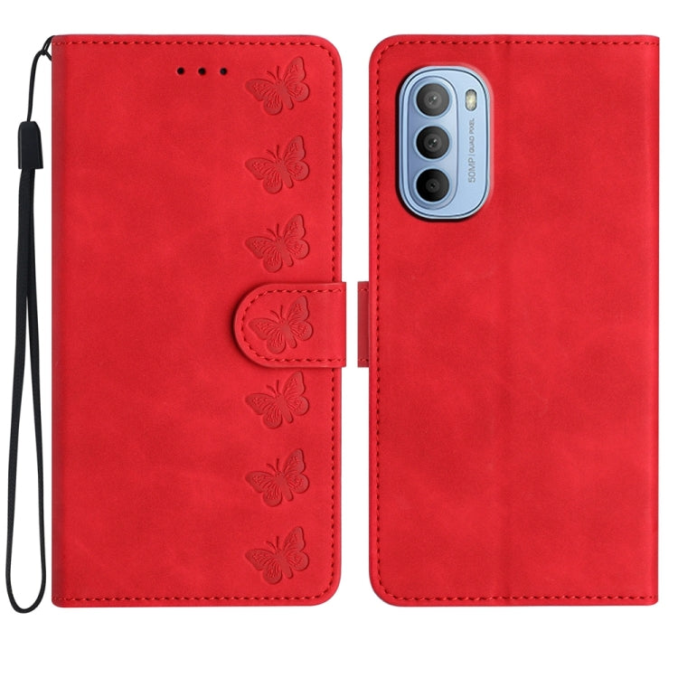 Custodia per telefono in pelle goffrata con sette farfalle, For Motorola Moto G31, For Motorola Moto G60, For Motorola Moto G10, For Motorola Moto G50