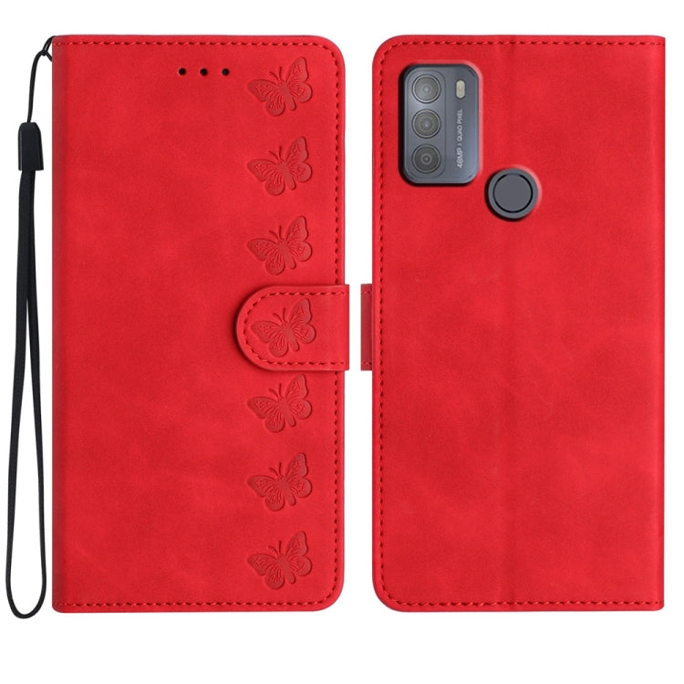Custodia per telefono in pelle goffrata con sette farfalle, For Motorola Moto G31, For Motorola Moto G60, For Motorola Moto G10, For Motorola Moto G50