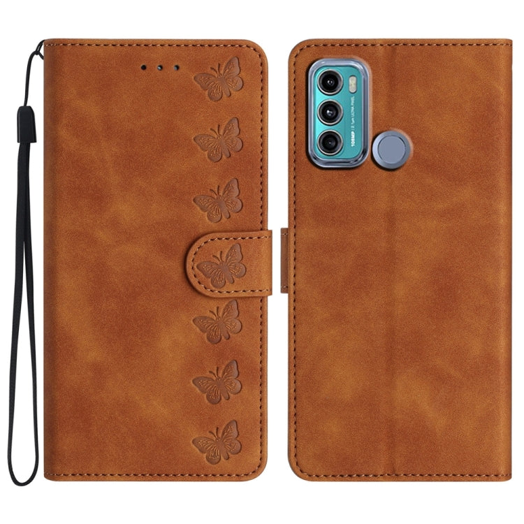 Custodia per telefono in pelle goffrata con sette farfalle, For Motorola Moto G31, For Motorola Moto G60, For Motorola Moto G10, For Motorola Moto G50