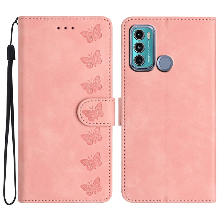 Custodia per telefono in pelle goffrata con sette farfalle, For Motorola Moto G31, For Motorola Moto G60, For Motorola Moto G10, For Motorola Moto G50