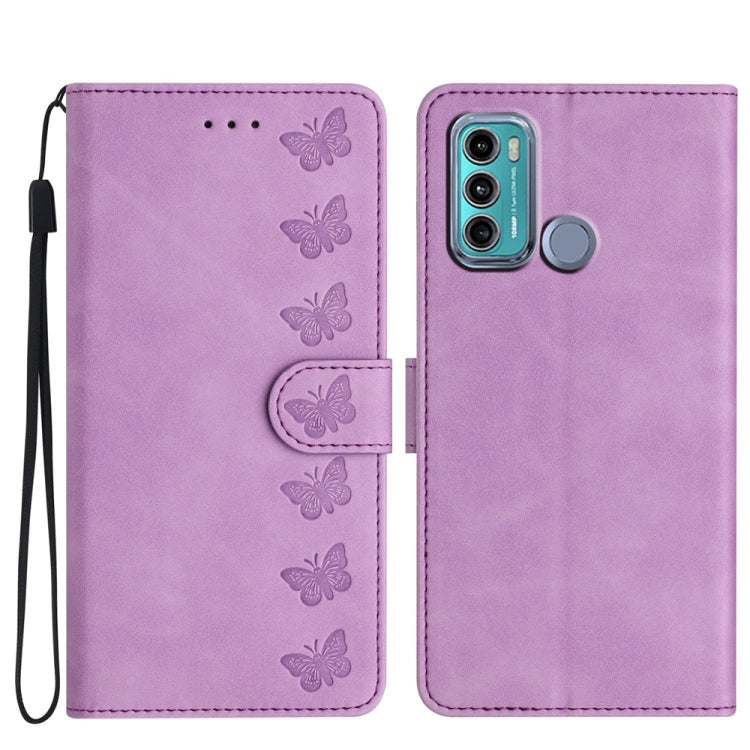 Custodia per telefono in pelle goffrata con sette farfalle, For Motorola Moto G31, For Motorola Moto G60, For Motorola Moto G10, For Motorola Moto G50