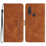 Custodia per telefono in pelle goffrata con sette farfalle, For Motorola One Action, For Motorola Moto E6 Play, For Motorola Moto G7 Power
