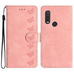 Custodia per telefono in pelle goffrata con sette farfalle, For Motorola One Action, For Motorola Moto E6 Play, For Motorola Moto G7 Power