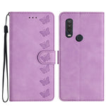 Custodia per telefono in pelle goffrata con sette farfalle, For Motorola One Action, For Motorola Moto E6 Play, For Motorola Moto G7 Power