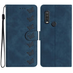 Custodia per telefono in pelle goffrata con sette farfalle, For Motorola One Action, For Motorola Moto E6 Play, For Motorola Moto G7 Power