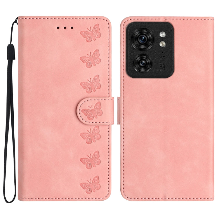 Custodia per telefono in pelle goffrata con sette farfalle, For Motorola Moto G14 4G, For Motorola Edge 40, For Motorola Moto G13, For Motorola Moto E13