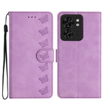 Custodia per telefono in pelle goffrata con sette farfalle, For Motorola Moto G14 4G, For Motorola Edge 40, For Motorola Moto G13, For Motorola Moto E13