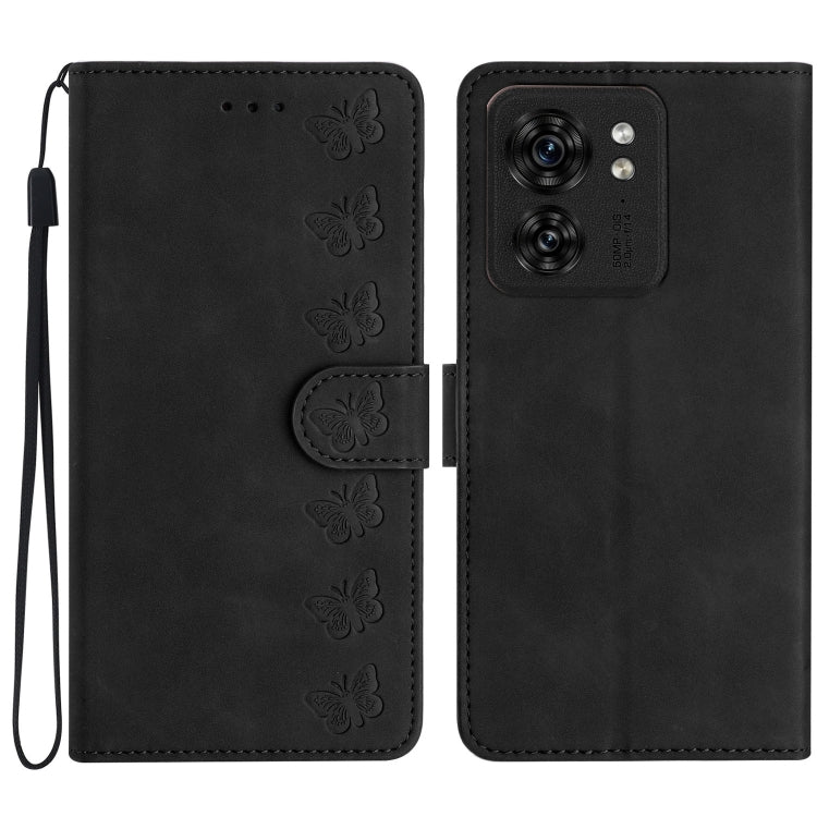 Custodia per telefono in pelle goffrata con sette farfalle, For Motorola Moto G14 4G, For Motorola Edge 40, For Motorola Moto G13, For Motorola Moto E13