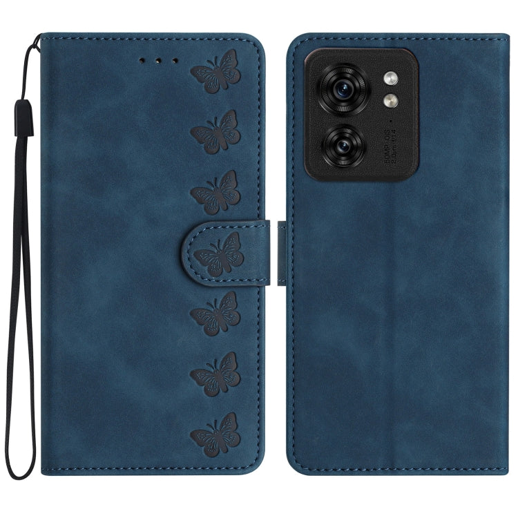 Custodia per telefono in pelle goffrata con sette farfalle, For Motorola Moto G14 4G, For Motorola Edge 40, For Motorola Moto G13, For Motorola Moto E13