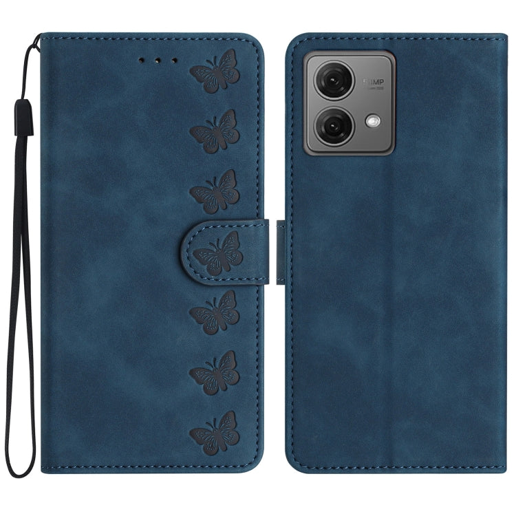 Custodia per telefono in pelle goffrata con sette farfalle, For Motorola Edge 50 Pro, For Motorola Edge 50 Fusion, For Motorola Moto G84 5G, For Motorola Moto G54 5G