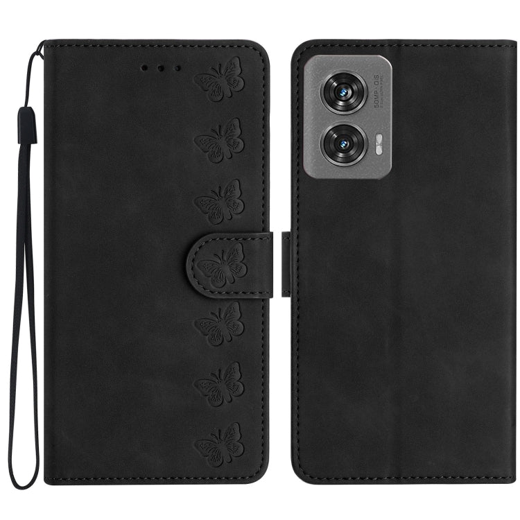 Custodia per telefono in pelle goffrata con sette farfalle, For Motorola Edge 50 Pro, For Motorola Edge 50 Fusion, For Motorola Moto G84 5G, For Motorola Moto G54 5G