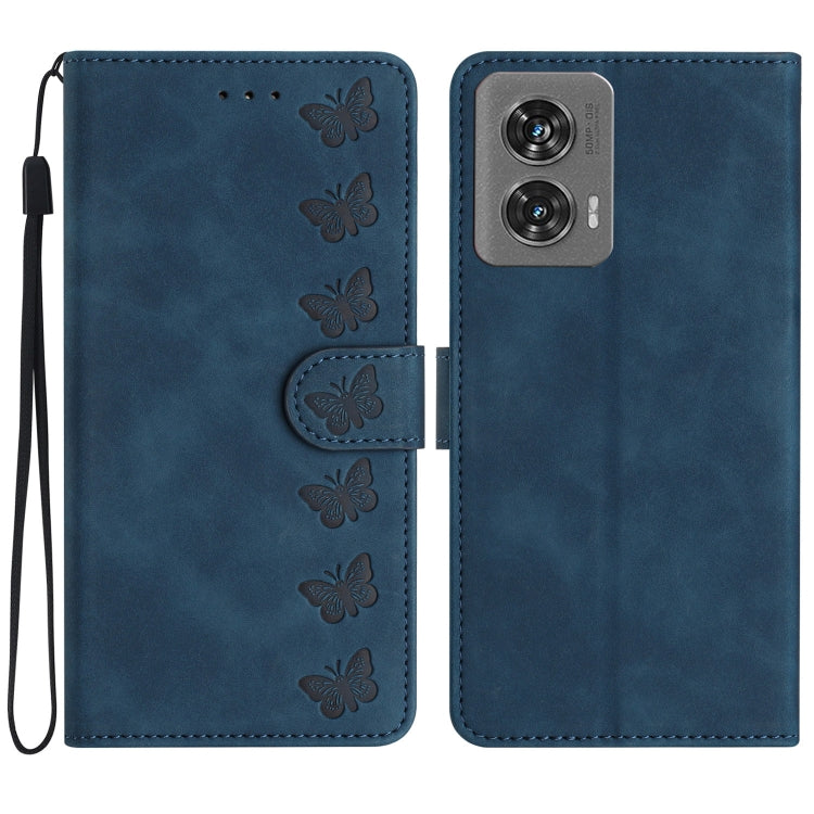 Custodia per telefono in pelle goffrata con sette farfalle, For Motorola Edge 50 Pro, For Motorola Edge 50 Fusion, For Motorola Moto G84 5G, For Motorola Moto G54 5G