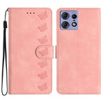 Custodia per telefono in pelle goffrata con sette farfalle, For Motorola Edge 50 Pro, For Motorola Edge 50 Fusion, For Motorola Moto G84 5G, For Motorola Moto G54 5G