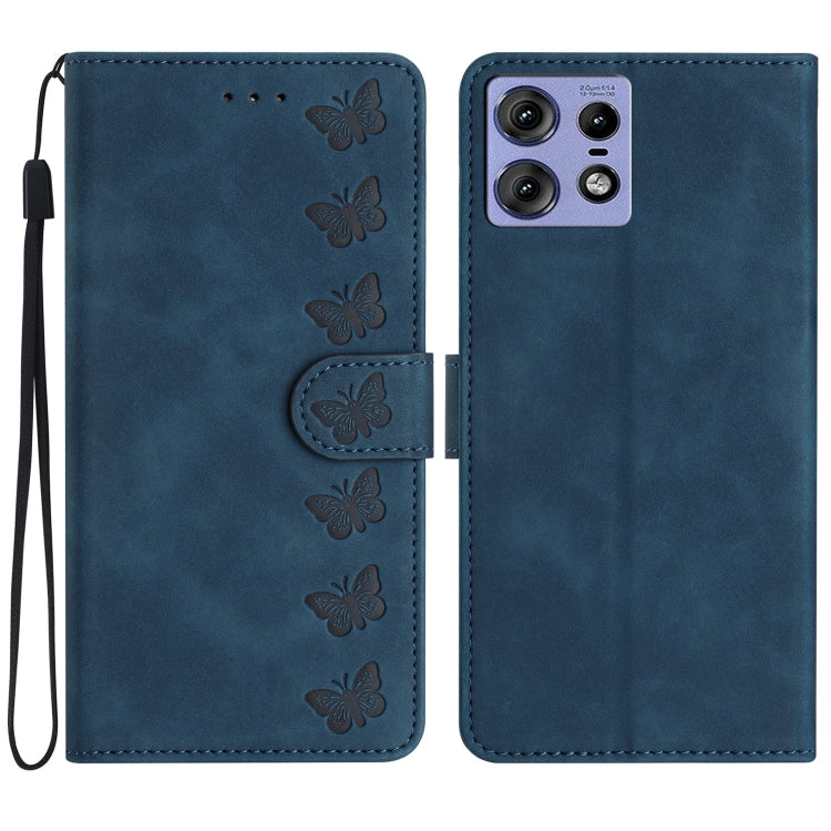 Custodia per telefono in pelle goffrata con sette farfalle, For Motorola Edge 50 Pro, For Motorola Edge 50 Fusion, For Motorola Moto G84 5G, For Motorola Moto G54 5G