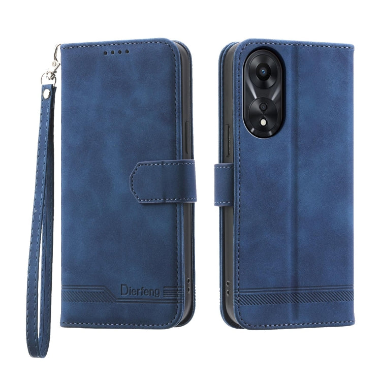 Dierfeng Dream Line TPU + Custodia per telefono in pelle PU, For OPPO A78 5G Global/A58x Global/A1x 5G, For OPPO A79 5G