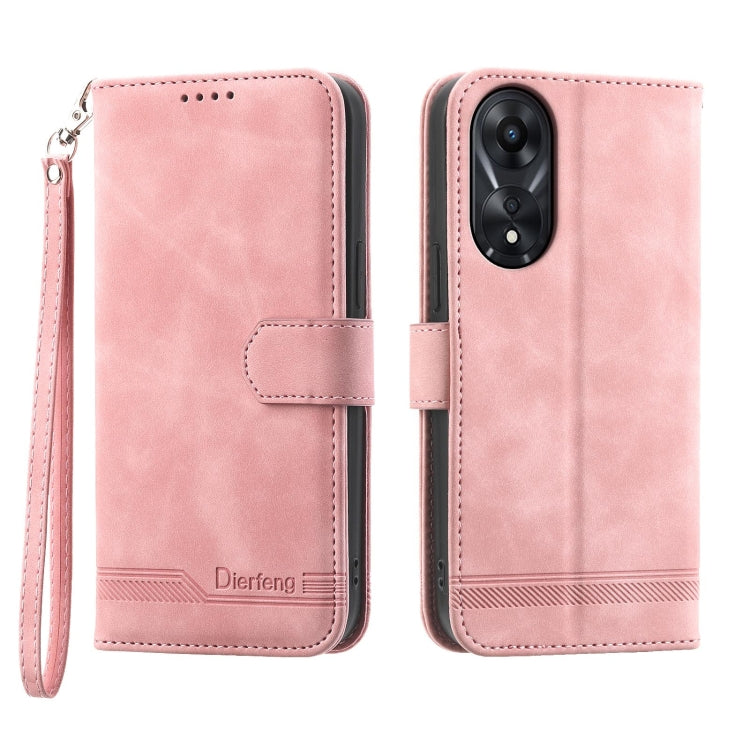 Dierfeng Dream Line TPU + Custodia per telefono in pelle PU, For OPPO A78 5G Global/A58x Global/A1x 5G, For OPPO A79 5G