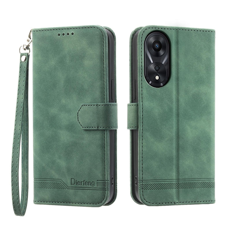 Dierfeng Dream Line TPU + Custodia per telefono in pelle PU, For OPPO A78 5G Global/A58x Global/A1x 5G, For OPPO A79 5G