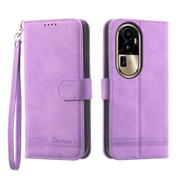 Dierfeng Dream Line TPU + Custodia per telefono in pelle PU, For OPPO A38 4G, For OPPO A58 4G, For OPPO Reno10 Global/Reno10 Pro Global, For OPPO Reno10 Pro+ 5G