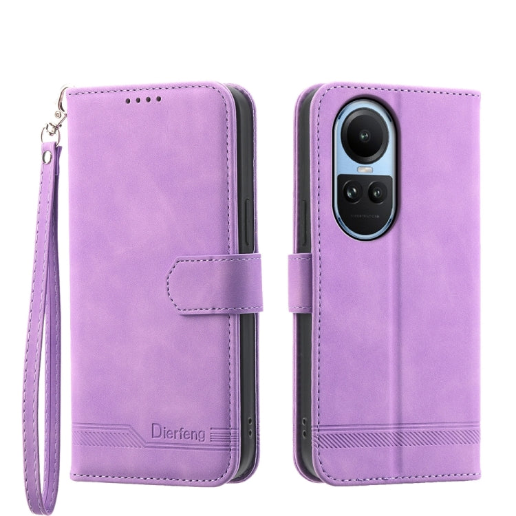 Dierfeng Dream Line TPU + Custodia per telefono in pelle PU, For OPPO A38 4G, For OPPO A58 4G, For OPPO Reno10 Global/Reno10 Pro Global, For OPPO Reno10 Pro+ 5G
