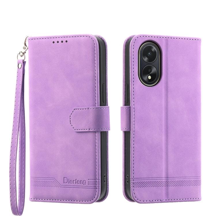 Dierfeng Dream Line TPU + Custodia per telefono in pelle PU, For OPPO A38 4G, For OPPO A58 4G, For OPPO Reno10 Global/Reno10 Pro Global, For OPPO Reno10 Pro+ 5G