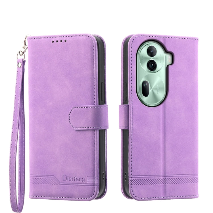 Dierfeng Dream Line TPU + Custodia per telefono in pelle PU, For OPPO Reno13 F 4G / 5G, For OPPO Reno11 Pro China, For OPPO Reno11 China, For OPPO A2