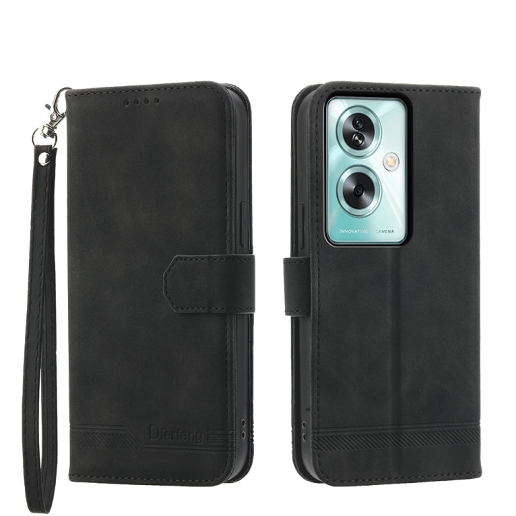 Dierfeng Dream Line TPU + Custodia per telefono in pelle PU, For OPPO A78 5G Global/A58x Global/A1x 5G, For OPPO A79 5G