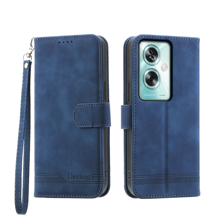 Dierfeng Dream Line TPU + Custodia per telefono in pelle PU, For OPPO A78 5G Global/A58x Global/A1x 5G, For OPPO A79 5G