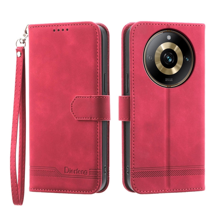 Dierfeng Dream Line TPU + Custodia per telefono in pelle PU, For Realme 11 5G, For Realme 11 Pro 5G / 11 Pro+ 5G