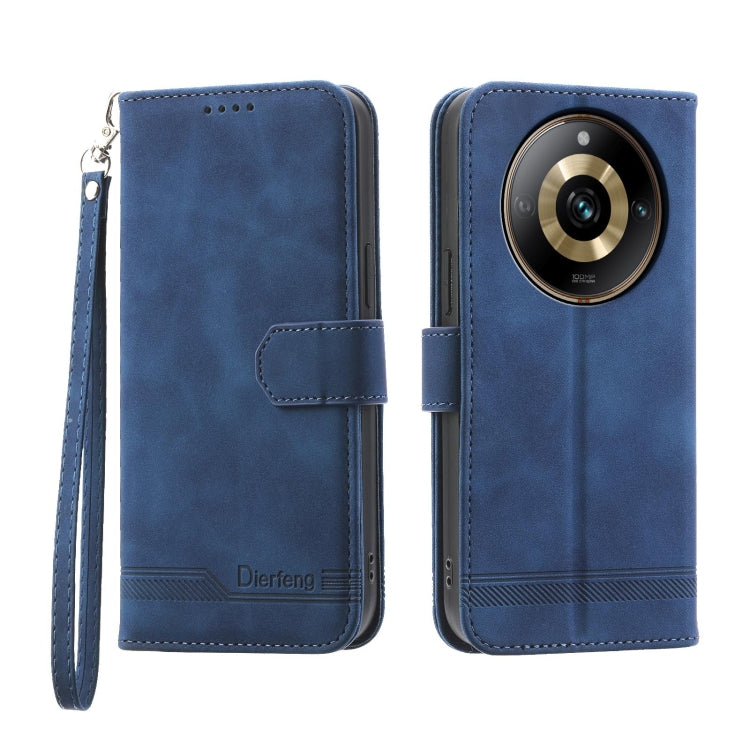 Dierfeng Dream Line TPU + Custodia per telefono in pelle PU, For Realme 11 5G, For Realme 11 Pro 5G / 11 Pro+ 5G