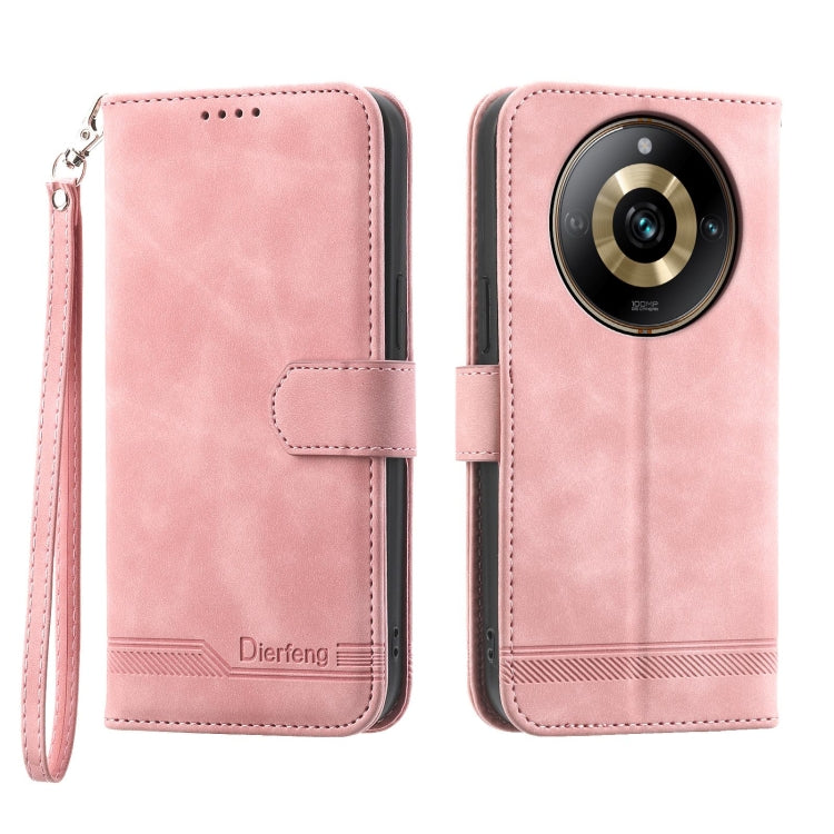Dierfeng Dream Line TPU + Custodia per telefono in pelle PU, For Realme 11 5G, For Realme 11 Pro 5G / 11 Pro+ 5G