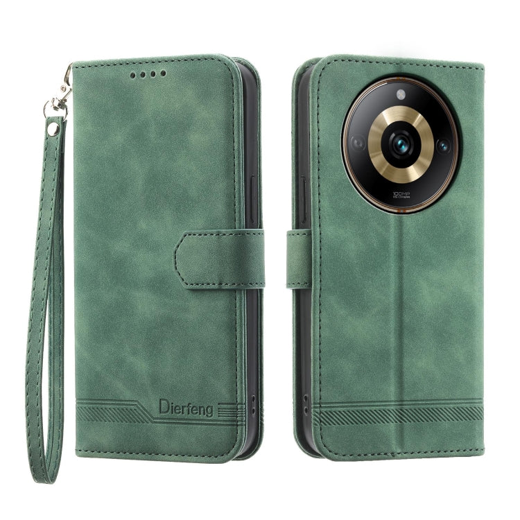 Dierfeng Dream Line TPU + Custodia per telefono in pelle PU, For Realme 11 5G, For Realme 11 Pro 5G / 11 Pro+ 5G