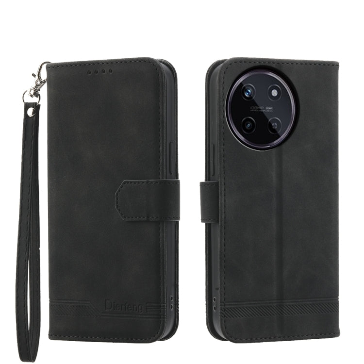 Dierfeng Dream Line TPU + Custodia per telefono in pelle PU, For Realme 12 5G, For Realme 12+, For Realme 12 Pro+, For Realme 11 4G
