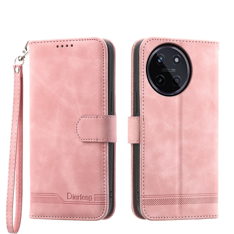 Dierfeng Dream Line TPU + Custodia per telefono in pelle PU, For Realme 12 5G, For Realme 12+, For Realme 12 Pro+, For Realme 11 4G