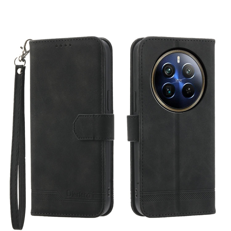 Dierfeng Dream Line TPU + Custodia per telefono in pelle PU, For Realme 12 5G, For Realme 12+, For Realme 12 Pro+, For Realme 11 4G