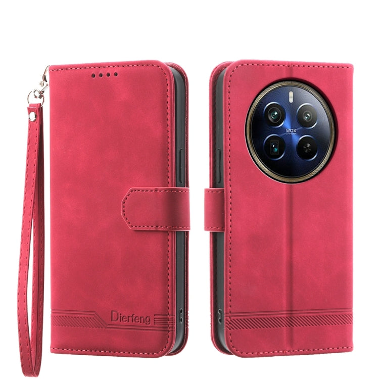 Dierfeng Dream Line TPU + Custodia per telefono in pelle PU, For Realme 12 5G, For Realme 12+, For Realme 12 Pro+, For Realme 11 4G