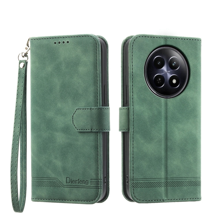 Dierfeng Dream Line TPU + Custodia per telefono in pelle PU, For Realme 12 5G, For Realme 12+, For Realme 12 Pro+, For Realme 11 4G