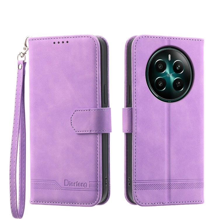 Dierfeng Dream Line TPU + Custodia per telefono in pelle PU, For Realme 12 5G, For Realme 12+, For Realme 12 Pro+, For Realme 11 4G