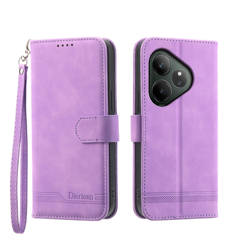 Dierfeng Dream Line TPU + Custodia per telefono in pelle PU, For Realme 14 Pro, For Realme C75 / Realme 14x, For Realme 13+, For Realme GT 6 Global