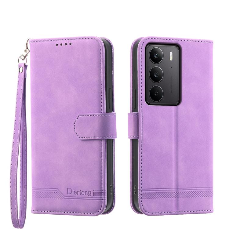 Dierfeng Dream Line TPU + Custodia per telefono in pelle PU, For Realme 14 Pro, For Realme C75 / Realme 14x, For Realme 13+, For Realme GT 6 Global