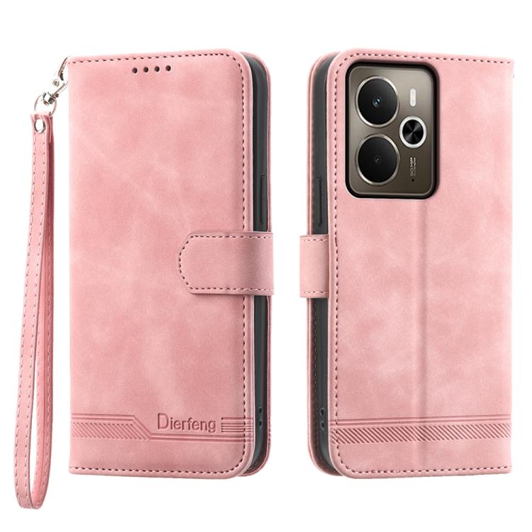 Dierfeng Dream Line TPU + Custodia per telefono in pelle PU, For Realme 15T 5G, For Realme 15 5G / Realme 15 Pro 5G, For Realme 14 / Realme P3 5G, For Realme 14 Pro+
