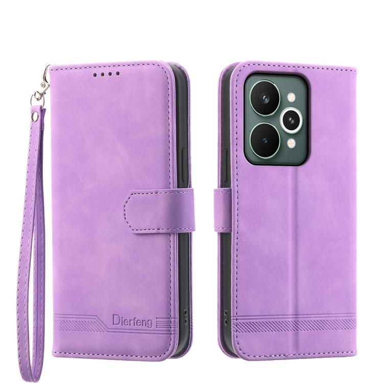 Dierfeng Dream Line TPU + Custodia per telefono in pelle PU, For Realme 15T 5G, For Realme 15 5G / Realme 15 Pro 5G, For Realme 14 / Realme P3 5G, For Realme 14 Pro+