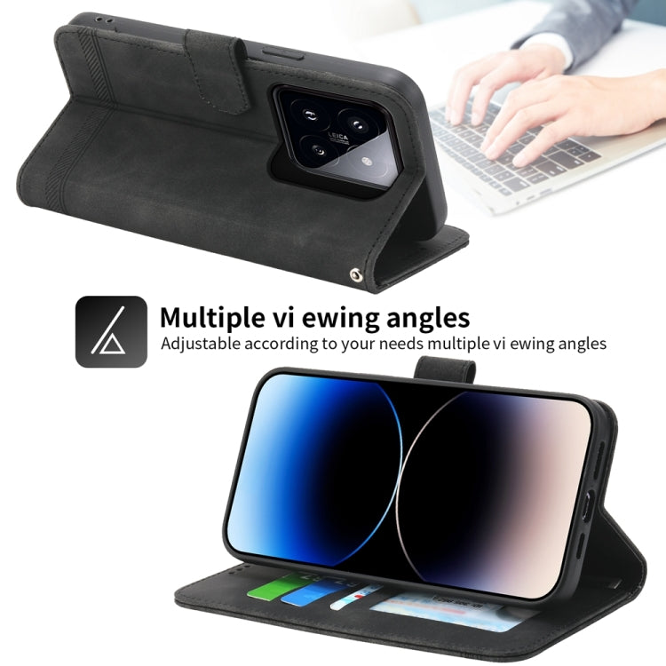 Custodia portafoglio TPU e pelle PU per Xiaomi 14 Pro