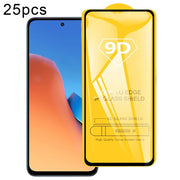 Pellicola in vetro temperato con schermo a colla intera da 25 pezzi 9D, For Xiaomi Redmi 12 / 12R / 12 5G / Note 12R / Poco M6 Pro, For Xiaomi 13T, For Xiaomi Redmi Note 12T Pro